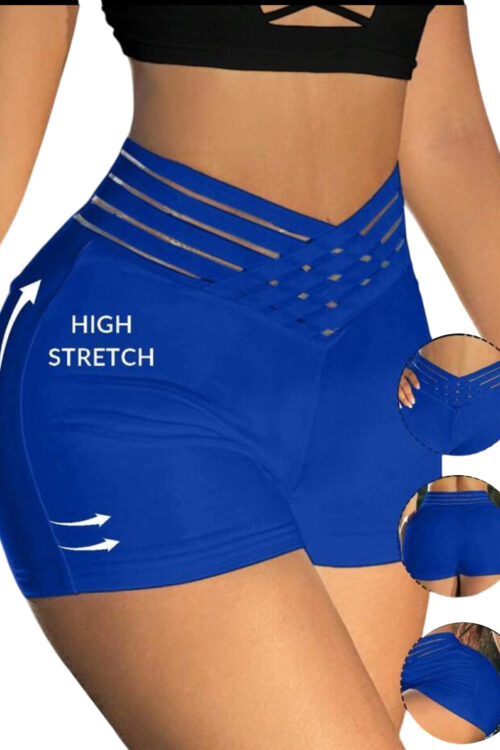 Women low waist solid Colour Hollow Track shorts