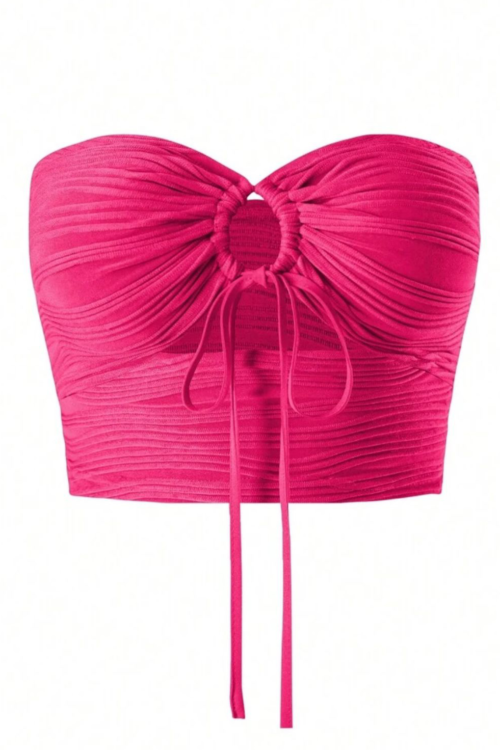 Sweetra Drawstring Rouched Buster tupe Top