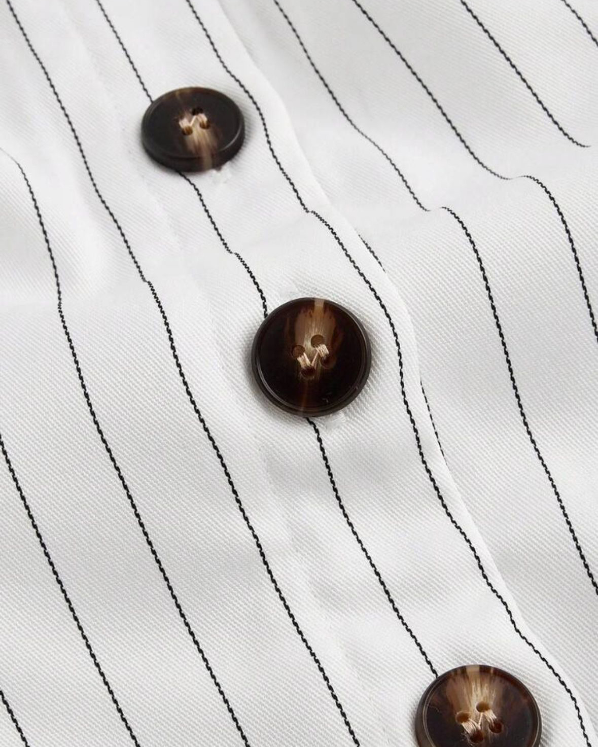 Ezwear Stripped Suit Fabric Button Front Bandeau Top - Image 3