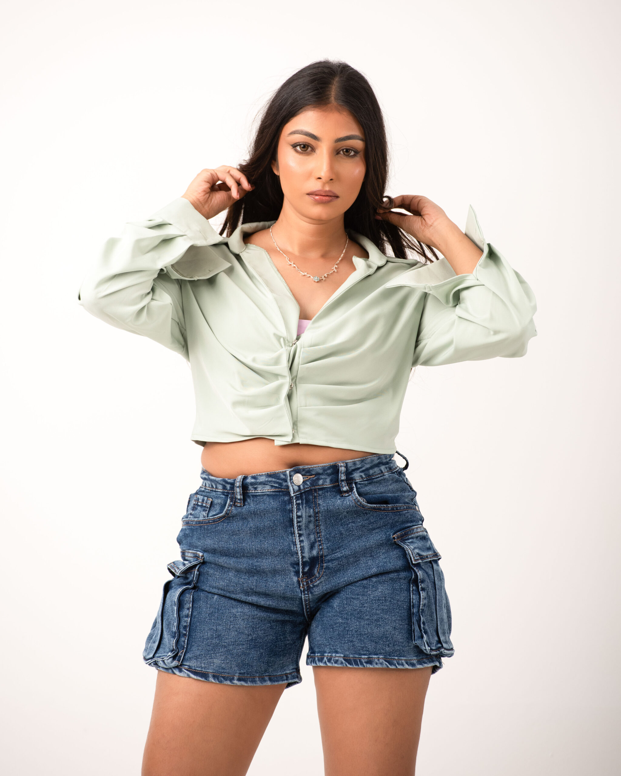 Women's Solid Color Long Sleeve Button Casual Top, Everyday Wear Women Shirt