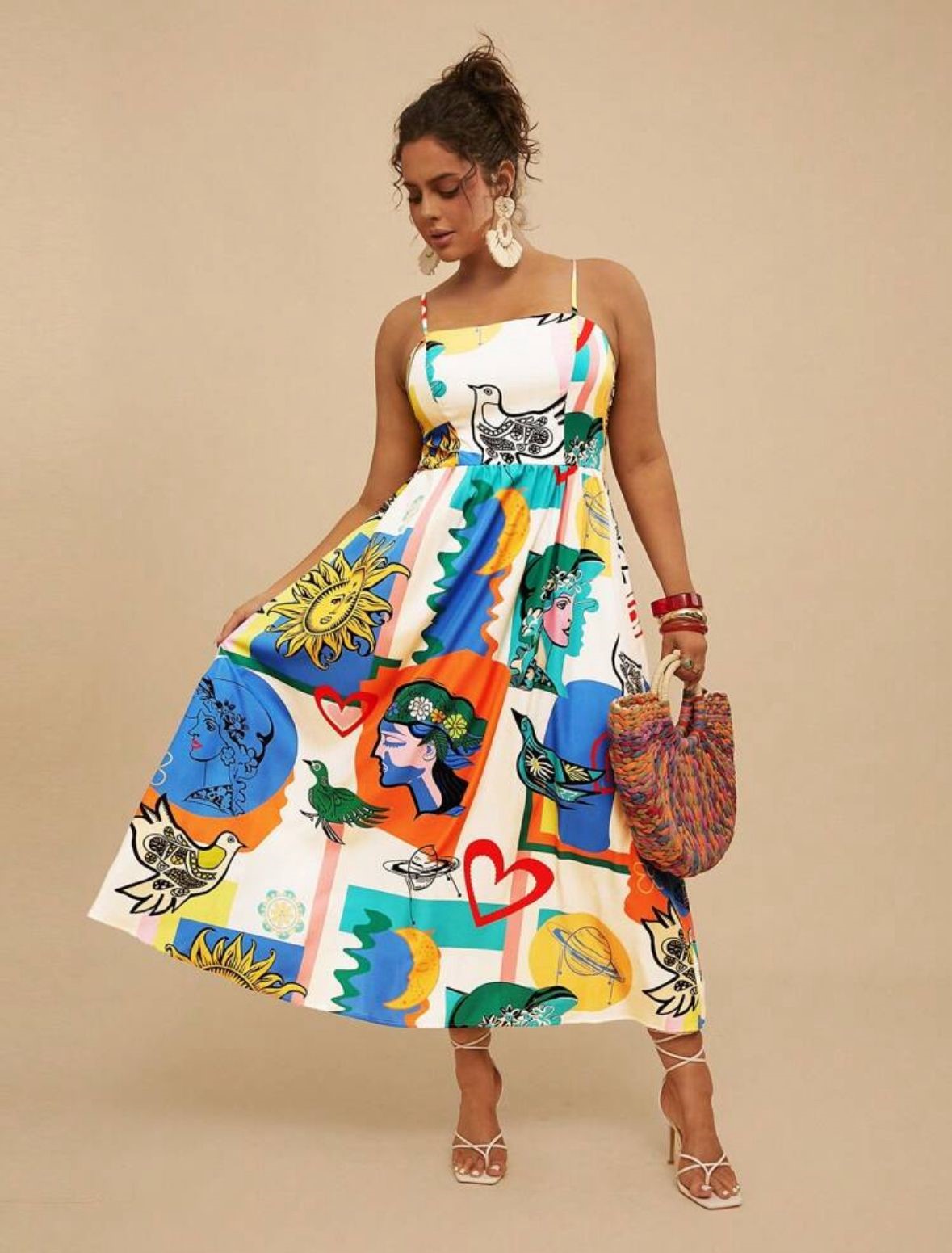 Women's Holiday Floral Print Strap Maxi Hawaiian Dress - Image 2